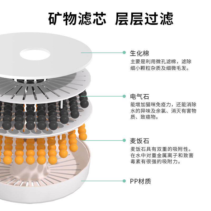 宠物KF60智能饮水机滤芯电款猫饮水器咪麦饭石滤替充换过滤芯棉1.