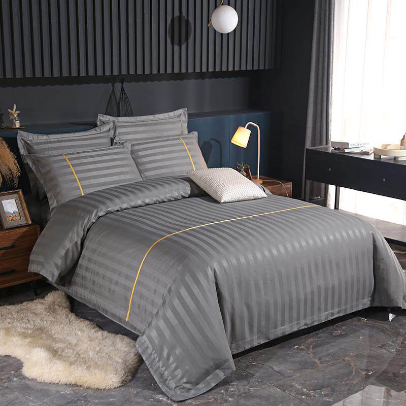酒店床品一整套被子被褥全套八件套白宾馆民宿床单四件套灰色