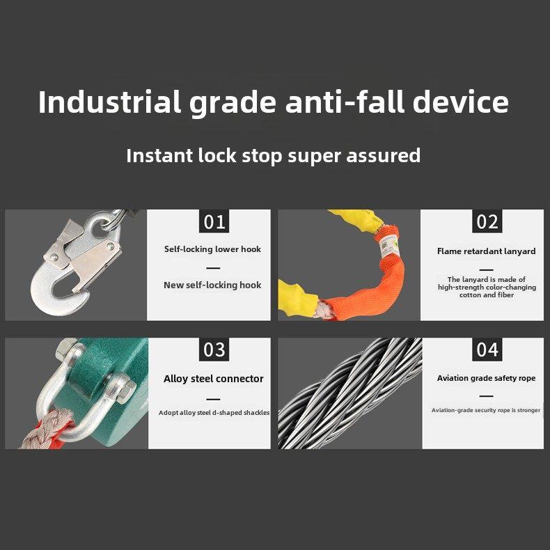 防坠落装置10.3米20米重型电器梯塔吊作业防坠落高空人体速差自锁