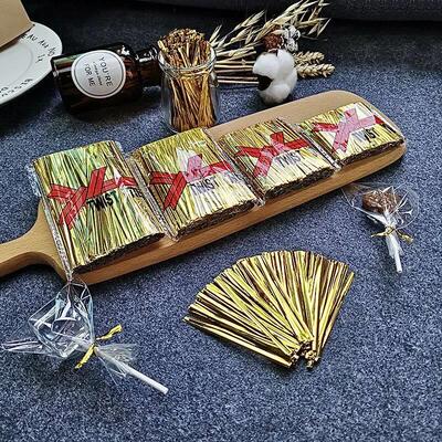 800pcs 6/8/10cm Gold/silver Metallic Twist Ties Wire Sealing