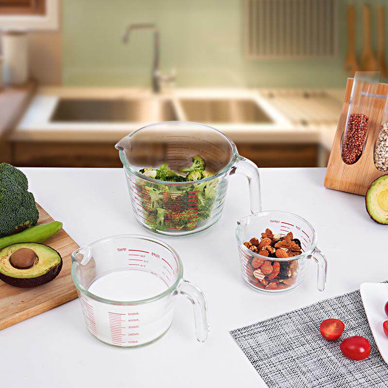 高硼硅玻璃杯量杯带刻度厨房量水杯热牛奶高温烘焙工具