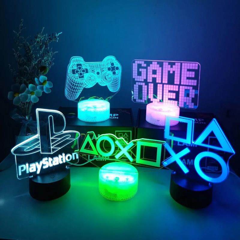 游戏3D小夜灯电竞房ps4网咖床头卧室台灯七彩男生生日礼物摆件