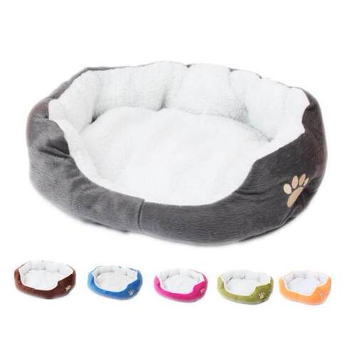Blue Warm Indoor Soft Fleece Puppy Pets Dog Cat Bed House