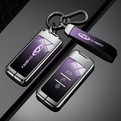适用老款奇瑞凯翼x3钥匙套x5/v3/e3/c3捷途x70s金属壳凯瑞k60包扣