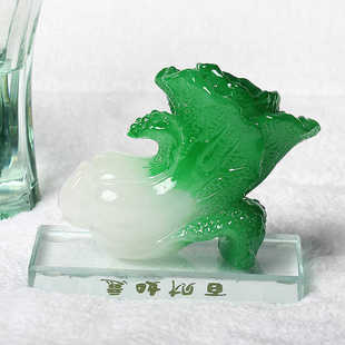 BC10小白菜百财如意摆件白菜如意家居办公桌小饰品开业礼品乔迁工