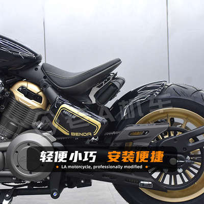 适用奔达拿破仑450改装坐垫尾包座椅挂板复古挂包后座工具包支架