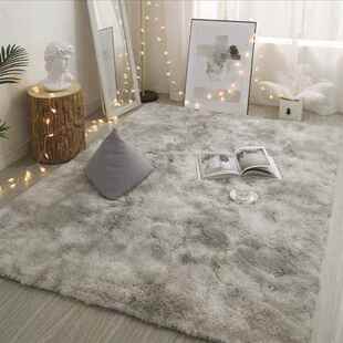 Carpets Tie Room Living For Soft Plush Dyeing Carpet Grey