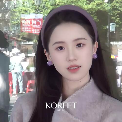 温柔可人！紫色宽边发箍女士2026新款高端韩系日常外戴发箍盘发器