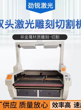双头激光切割机电动工具布料切割机皮革鞋面打孔机自动送料激光机