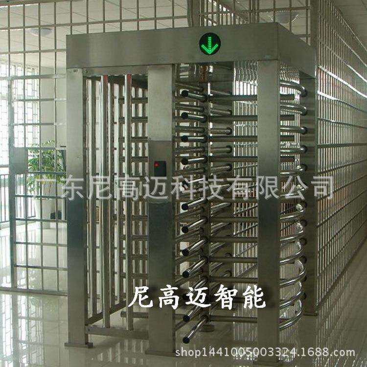 长期供应防水白钢栅栏回转门监狱门禁卡感应门闸全高十字转闸机