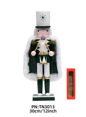 12inch上新30CM绿色披风鼓兵胡桃夹子圣诞装饰品摆件桌面圣诞节