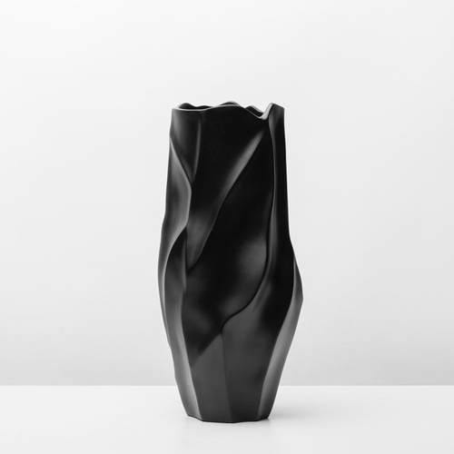 现代轻LSZ0667奢黑色树脂花器代中式样板售楼酒店玄关边柜现软装