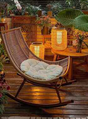 人懒台摇摇椅老ZAW椅人户外庭院藤椅摇椅躺椅大人花园阳家用午睡