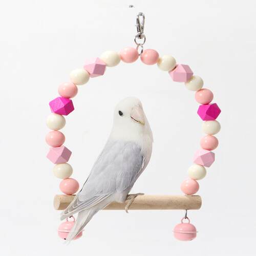 鹦鹉用品 鸟玩具 鹦鹉秋千 亚克力珠子秋千 小鸟秋千吊环啃咬玩具