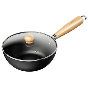 迷你小铁锅家用无涂层炒锅不粘锅一人食平底锅电磁炉辅食锅炒菜锅