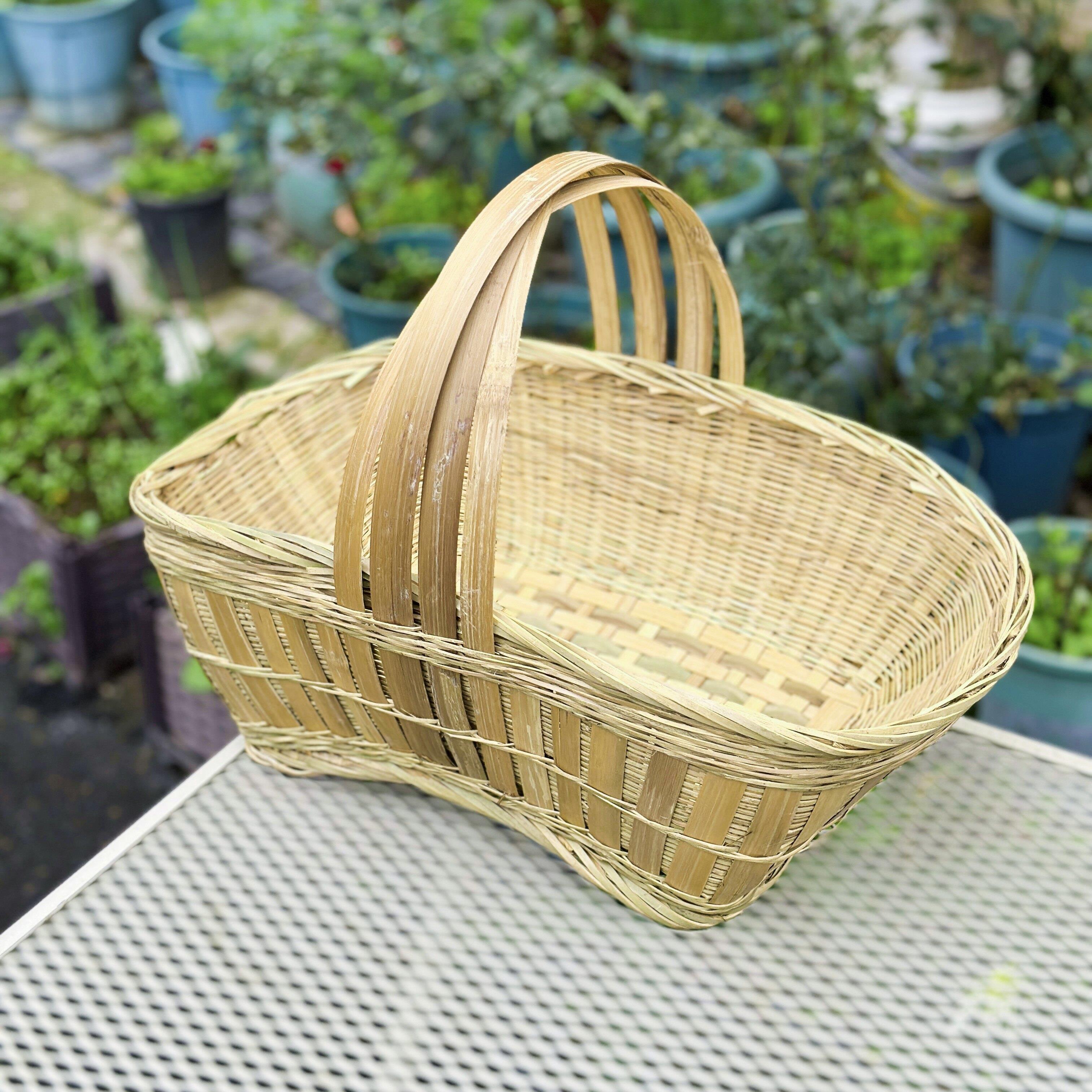 【长方形竹提篮】手工竹编提篮提筐手提篼提菜竹篮子水果蔬菜收纳