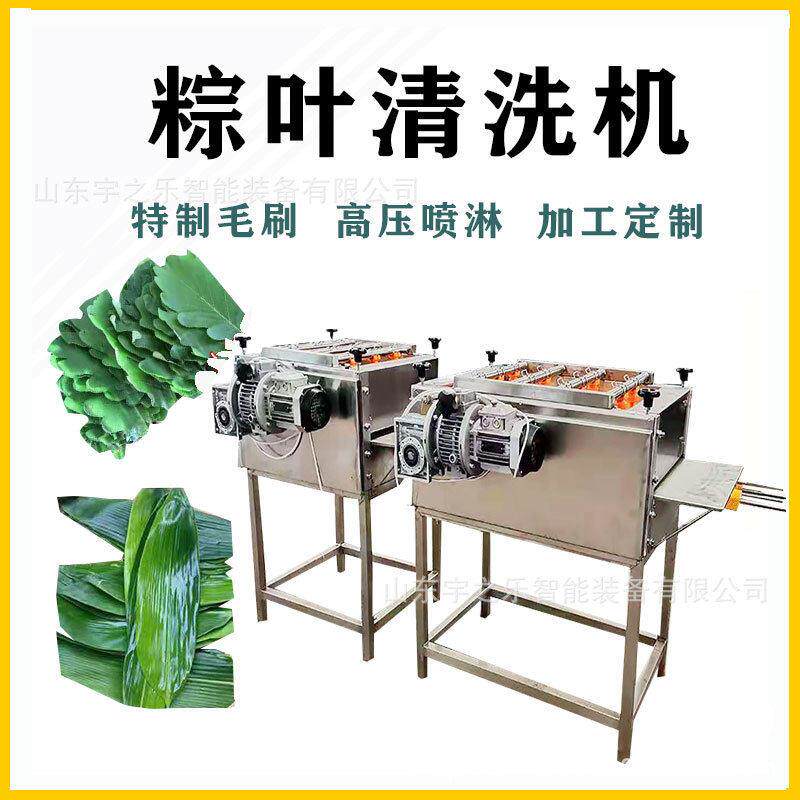 全自动粽叶清洗机芦苇叶毛刷清洗机压喷淋清洗设备糯米叶清洗