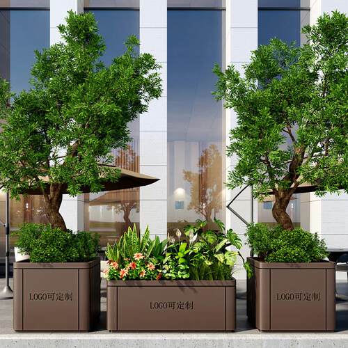 户外不锈钢花箱景观花坛花盆商业街样品屋展示中心外摆花槽广场种
