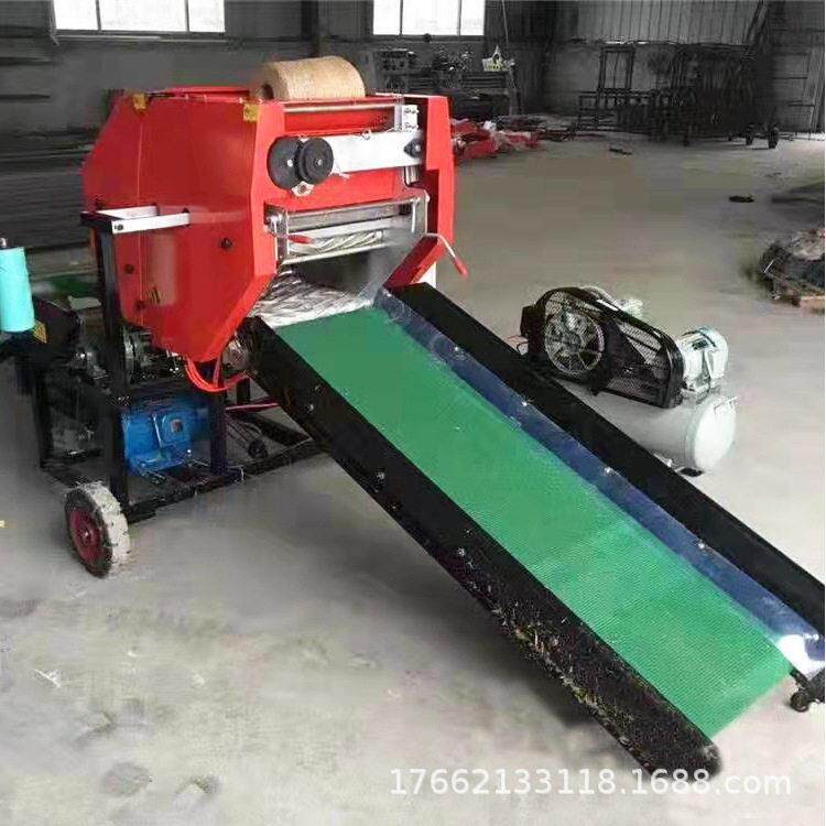 青储打捆包膜机干湿玉米秸秆饲料包膜机养殖场喂牛喂羊打包机科瑞