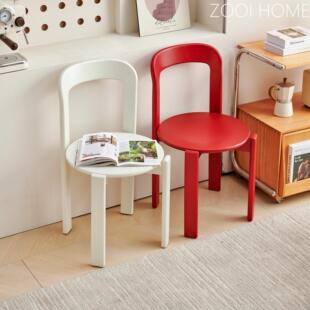 ZOOI HOME实木餐椅家用彩色椅子覆古靠背书桌椅中古风REY椅雷伊椅