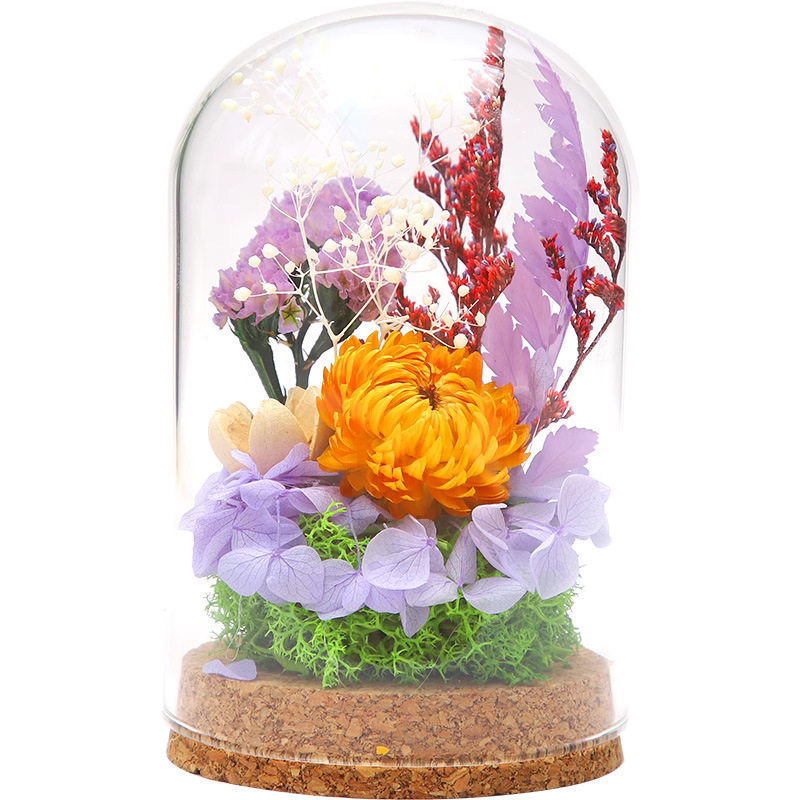 diy玻璃罩防尘罩永生餐桌花艺图片