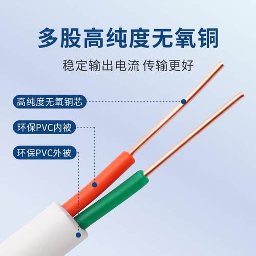 HBV电话线2 4芯纯铜0.5平方白色圆形通信线缆足家用电线100米现货