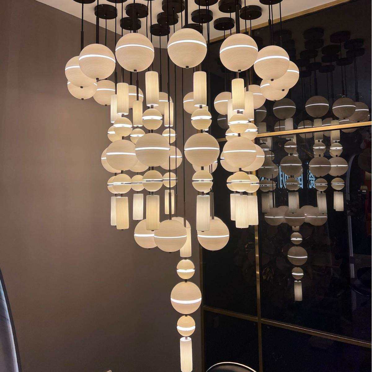 中式复古陶瓷吊灯个性餐厅酒店大厅创意别墅客厅组合床头艺术灯具