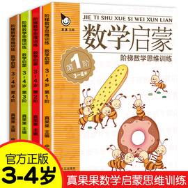 真果果数学启蒙教材 3-4岁大开本全套4册宝宝书籍启蒙两三岁游戏书认知早教幼儿园数学启蒙绘本小班托班第一阶段宝宝数学思维训练