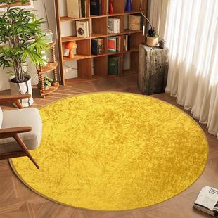 金色圆形地毯客厅沙发咖啡桌毯子冥想垫卧室书房地垫入口门脚垫