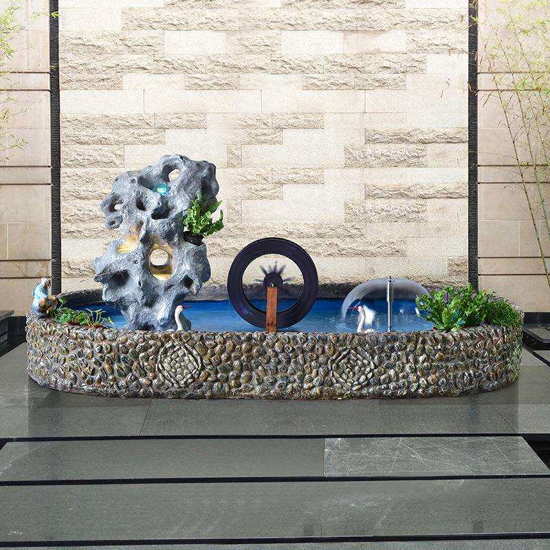 假山流水摆件仿真太湖石头中式庭院落地造景装饰室外阳台景观花园