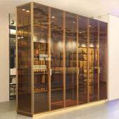 衣极柜玻平璃门轻奢酒柜门书简极窄开门柜门钢化门40铝合金门移门