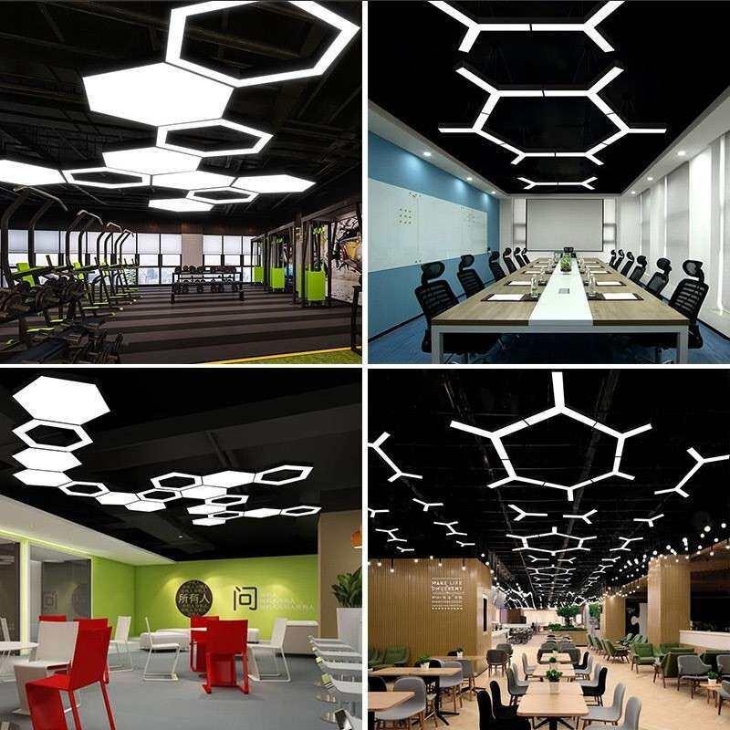LED造型灯人字形Y型办公室吊灯健身房网咖商场灯具商用吊线