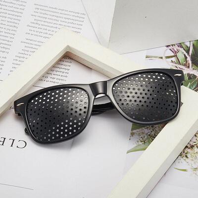 Unisex Lightweight Full Rim Clubmaster Black Pinhole Glasses