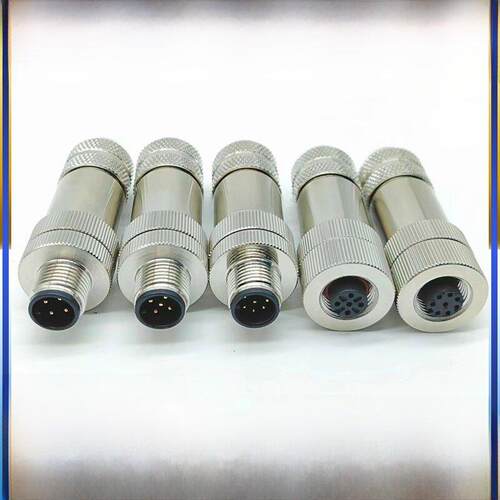 M12以太网连接器profet航空插头4芯5芯8芯12金属屏蔽连接器编码器