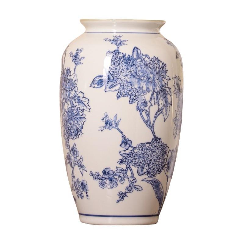 新中式青花瓷花瓶轻奢高级感陶瓷摆件客厅插花装饰水培插花陶瓷瓶图片