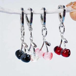 Cute Cherry Keychain Kawaii Cherry Bag Purse Charms for Wome