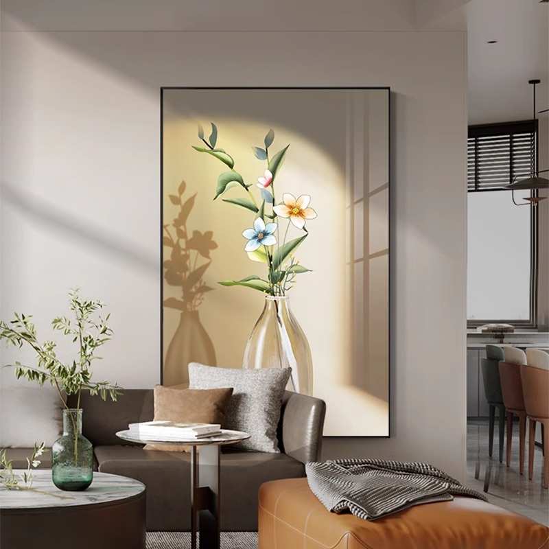 北欧阳光玄关装饰画静物治愈系过道走廊尽头挂画卧室客厅落地壁画