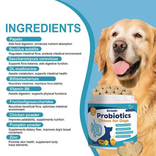 Kriath Dog Probiotic Chews Gentle Formula Ingredients for Da