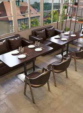 沙咖啡厅桌椅组合主题吧酒西餐厅吧A556清桌椅汉堡饮品店奶茶店卡