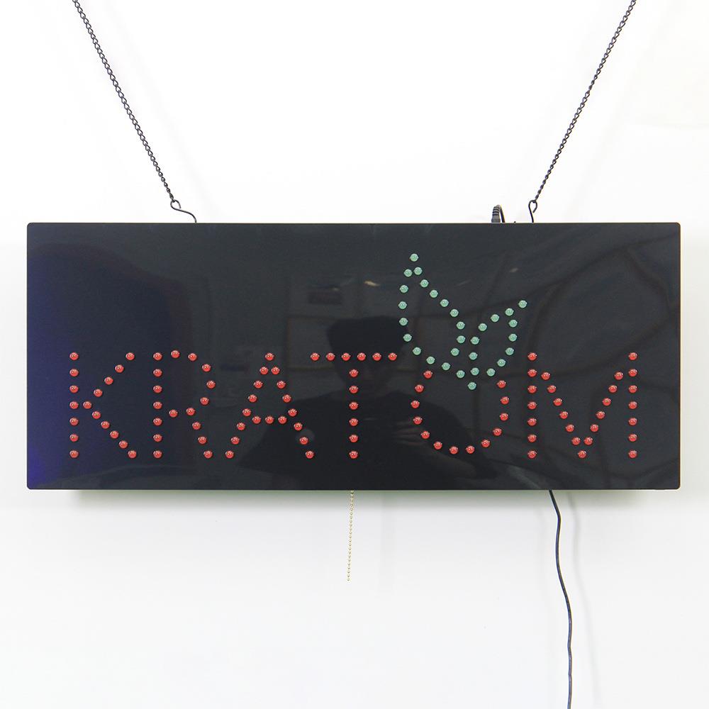 亚马逊热销11*27英寸发光字母广告牌店铺装饰LED KRATOM sign