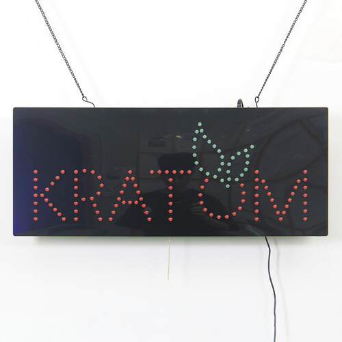 亚马逊热销11*27英寸发光字母广告牌店铺装饰LED KRATOM sign