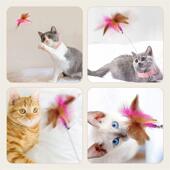 Funny Feather Bell Cat with Toys Stick Interactive Teaser