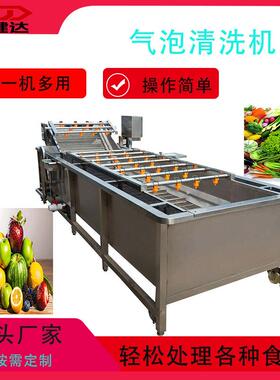 叶菜类清洗机鼓泡式清洗不伤物料气泡清洗机高压喷淋清洗