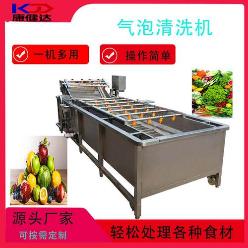 叶菜类清洗机鼓泡式清洗不伤物料气泡清洗机高压喷淋清洗
