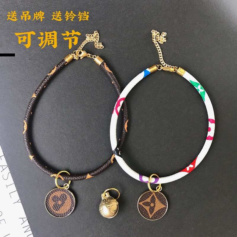 定制潮牌狗狗项圈宠物铃铛项链小型犬泰迪猫咪身份牌狗牌猫牌挂绳