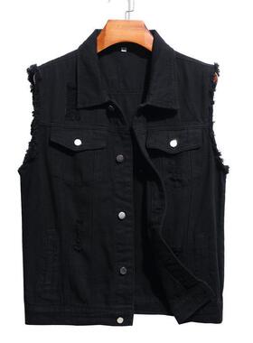 J 85713 Men's distressed denim vest 士做旧无袖牛仔马甲