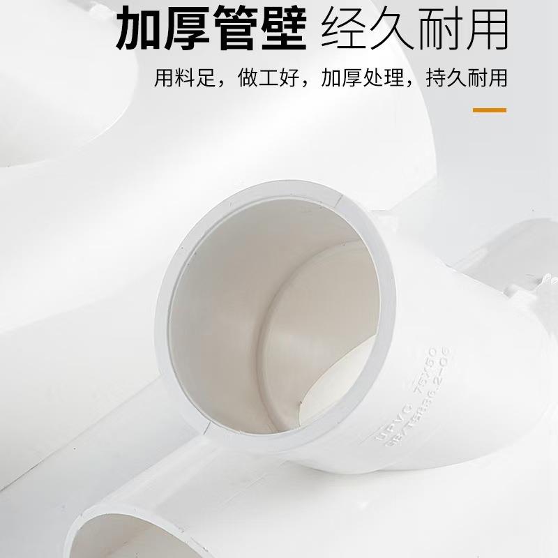 781PVC排管补漏片快速下水管三水通7变斜开口三径通接头配件50/5/