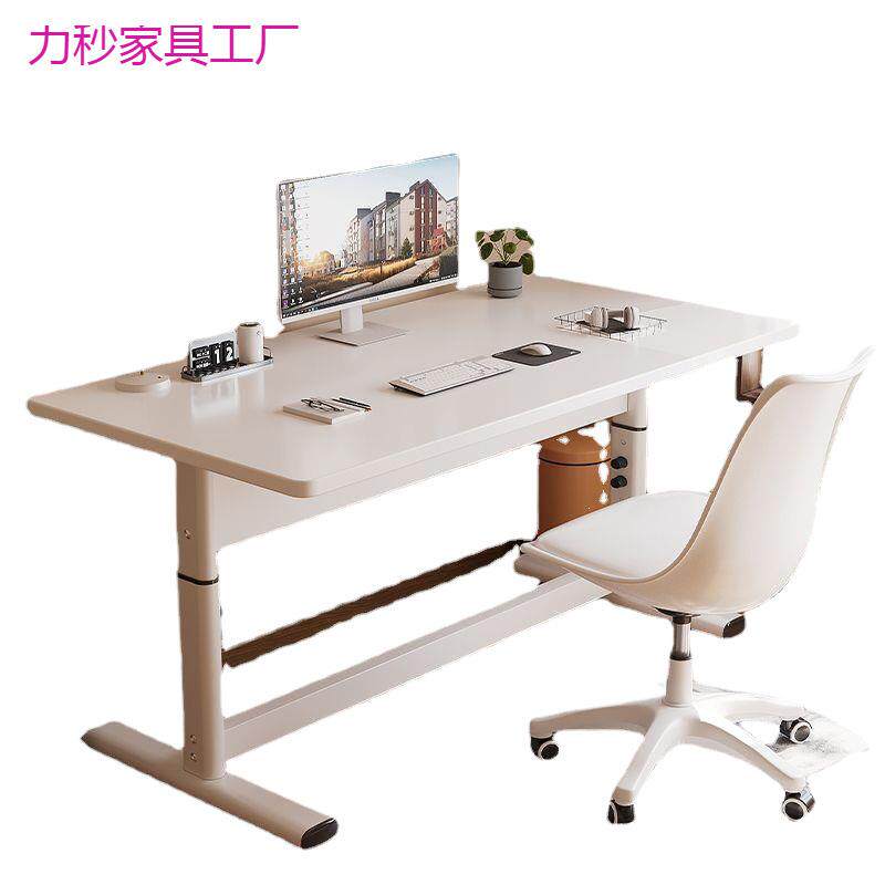 升降桌手摇升降桌简易电竞电脑桌学习桌书桌家用台式写字桌电脑桌