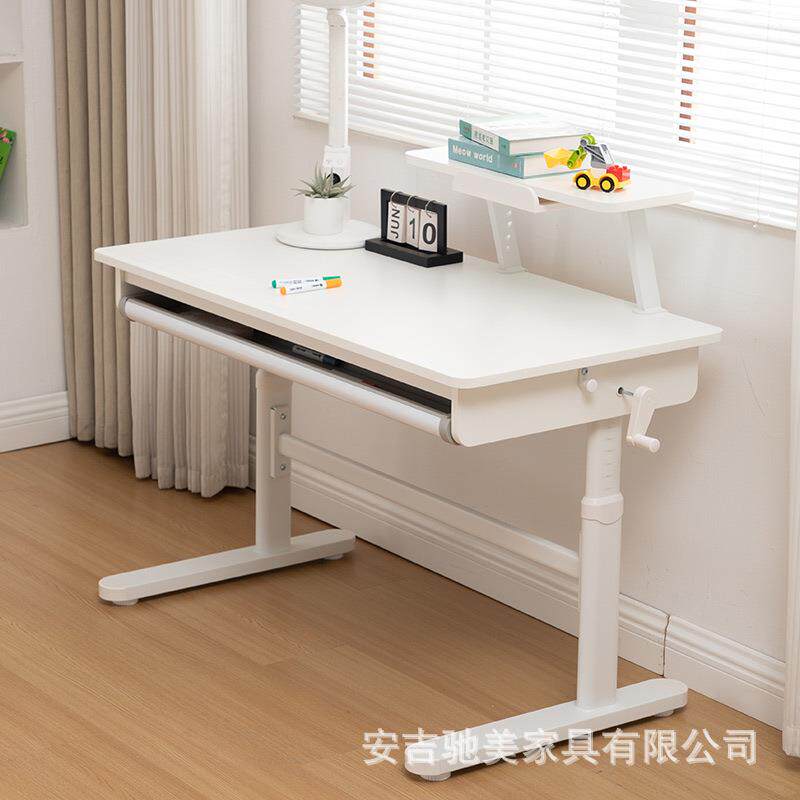 儿童学习桌 椅家用儿童书 桌小学生写字 桌实 木大白桌电脑桌床笠