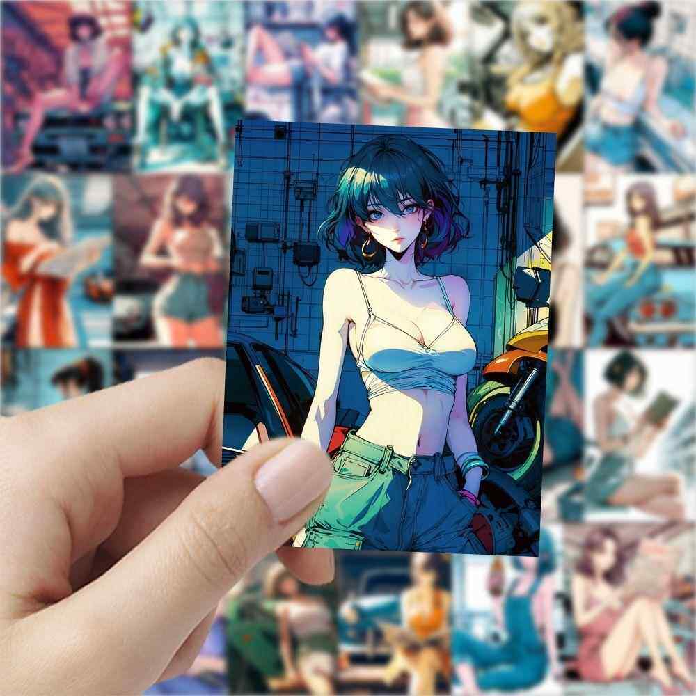 189张韩漫美女贴纸性感美女现代风创意涂鸦手机水杯桌面装饰贴画